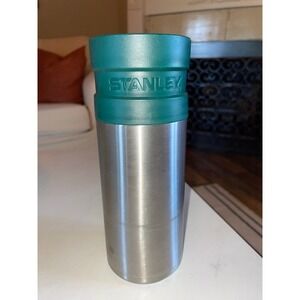 Stanley 16 Oz Tumbler Classic Stainless Steel Green Plastic Screw On Lid